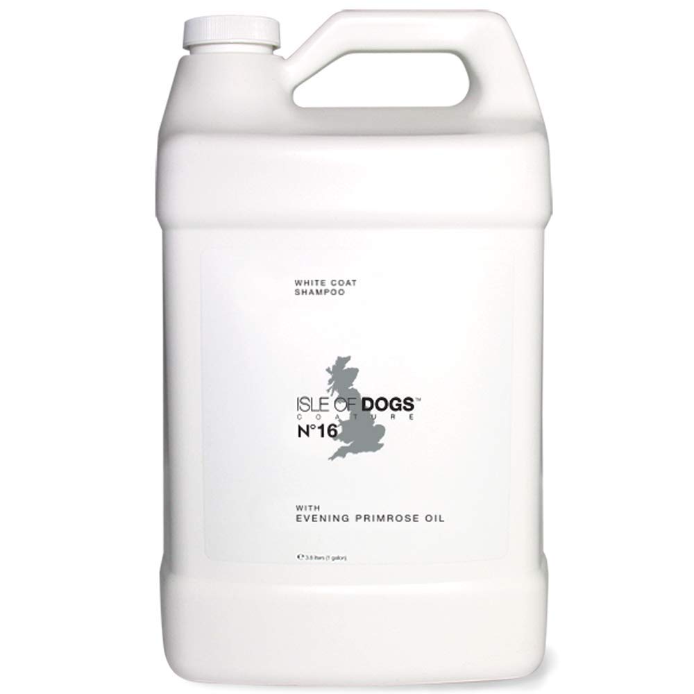 Isle of Dogs Coature No. 16 White Coat Evening Primrose Oil Shampoo for Dogs - 1 Gallon - Gentle Cleansing & Moisturizing Formula for White & Light-Colored Coats - Perfect for Show Dogs, Grooming Salons & Daily Bathing