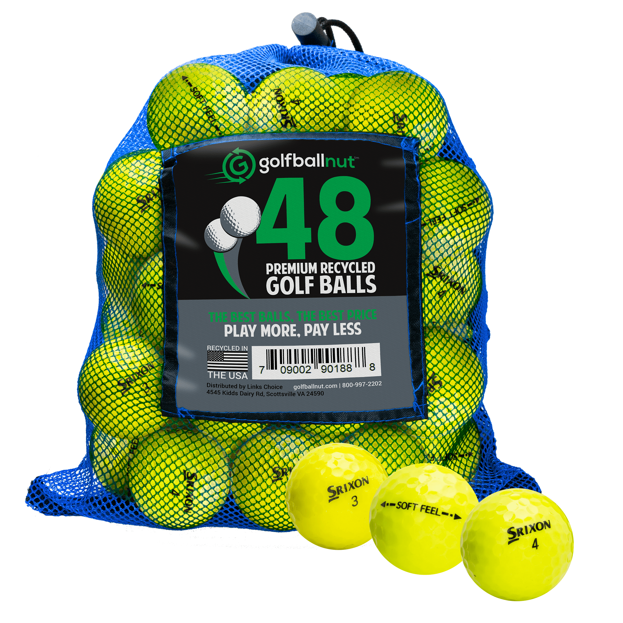 Premium Used Srixon Golf Balls - Bulk Pack in Durable Mesh Bags | Perfect for Practice, Driving Range & Casual Play