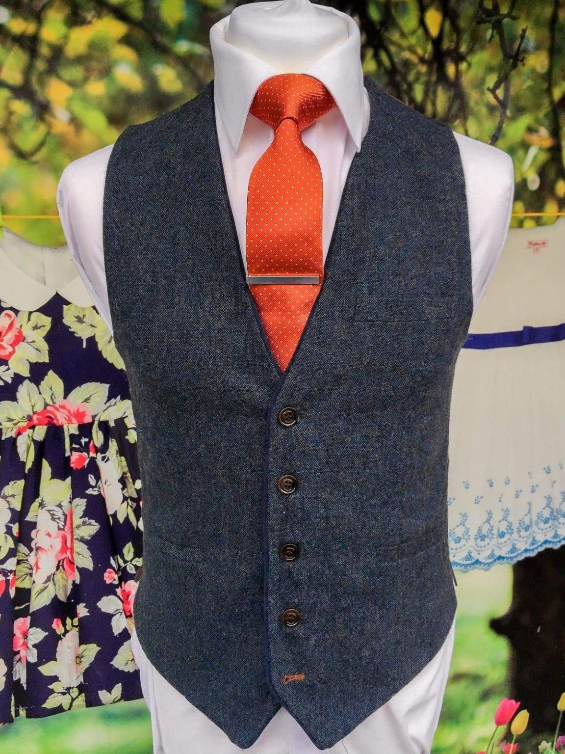 Cavani Men's Slim Fit Tweed Waistcoat Vest | Formal & Casual Style | Perfect for Weddings, Business Meetings & Office Wear