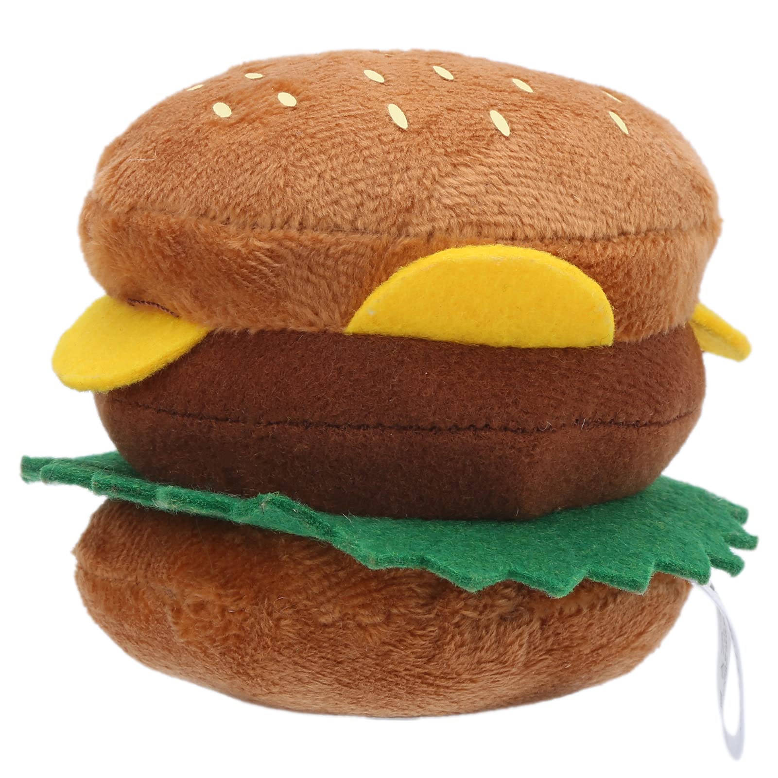 EVTSCAN Plush Hamburger Dog Toy - Soft & Squeezable Squeaky Chew Toy for Small Dogs & Cats - Fun Interactive Playtime for Pets at Home or Outdoors