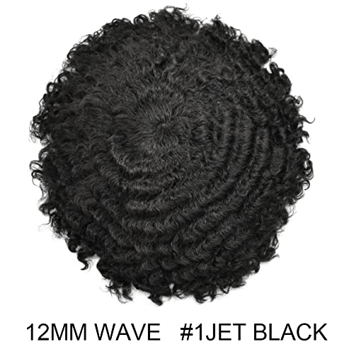 #1 Jet Black-12mm Wave Curl