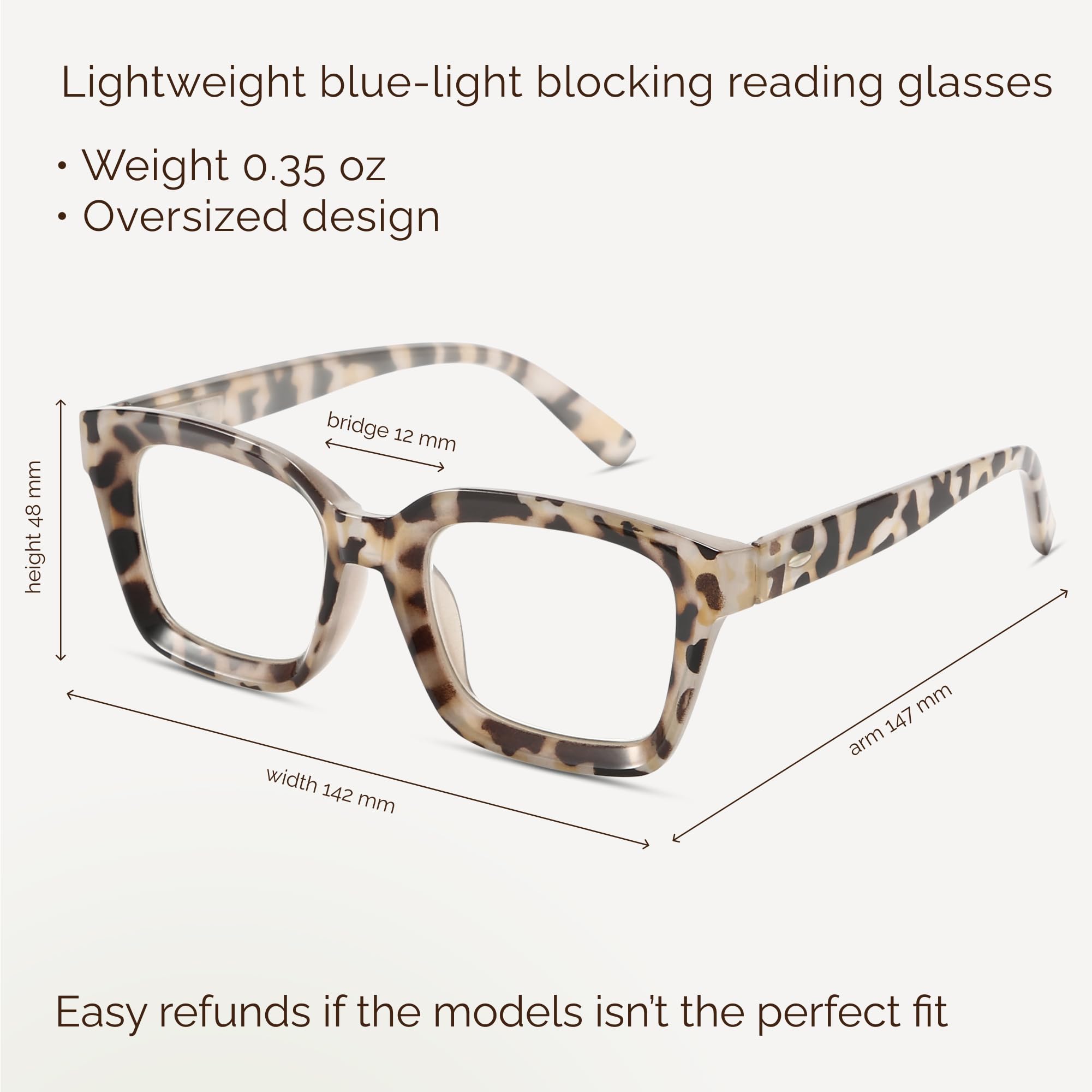 Miyya Oprah Style Reading Glasses for Women - Blue Light Blocking Cheater Eyeglasses with Oversized Frames | Perfect for Computer Use, Reading & Fashion Accessories