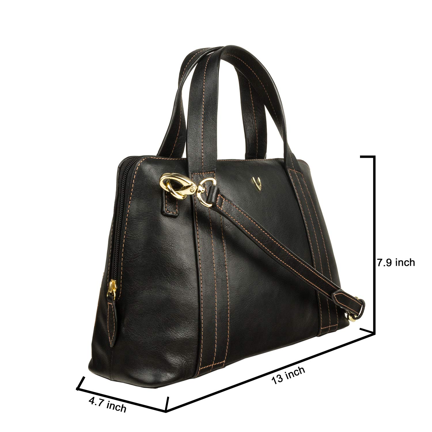 Hidesign Cerys Medium Leather Satchel Crossbody Bag for Women with Detachable Shoulder Strap - Perfect for Work, Travel & Everyday Use