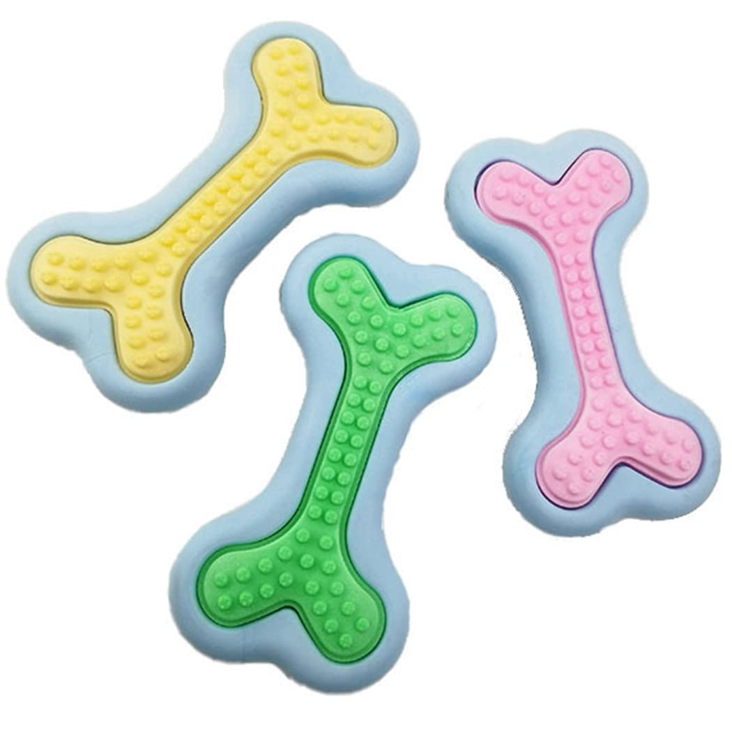 Durable Rubber Dog Chew Toy for Puppy Teeth Cleaning - Interactive Bone Design for Aggressive Chewers - Perfect for Teething, Boredom Relief & Dental Health