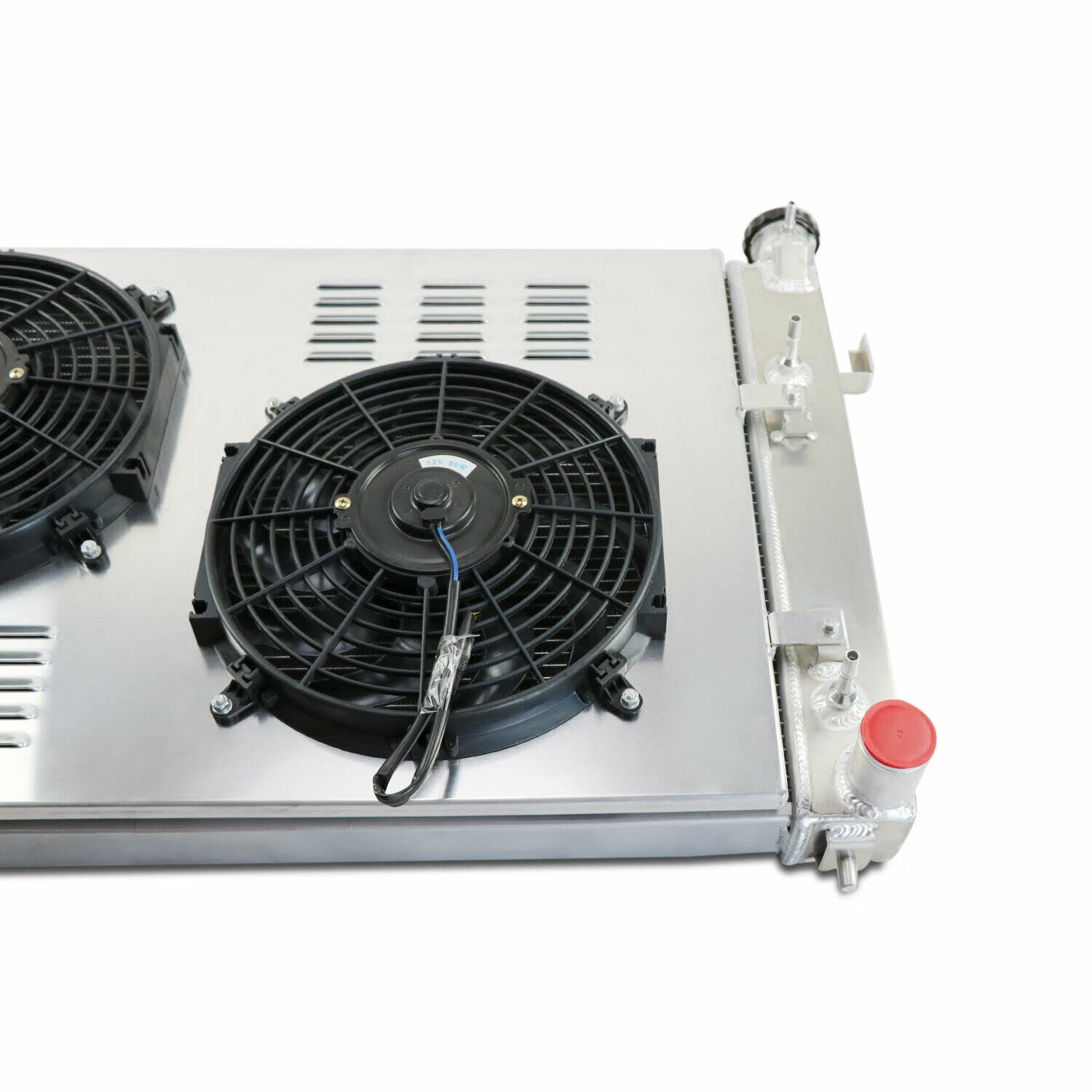 High Performance Electric Radiator Fan Kit for 1994-2002 Dodge Ram 1500/2500/3500 with 3.9L V6 & 5.2L/5.9L V8 Engines - 3-Row Aluminum Radiator with Fan Shroud & Relay Kit - Perfect for Engine Cooling & Off-Road Adventures