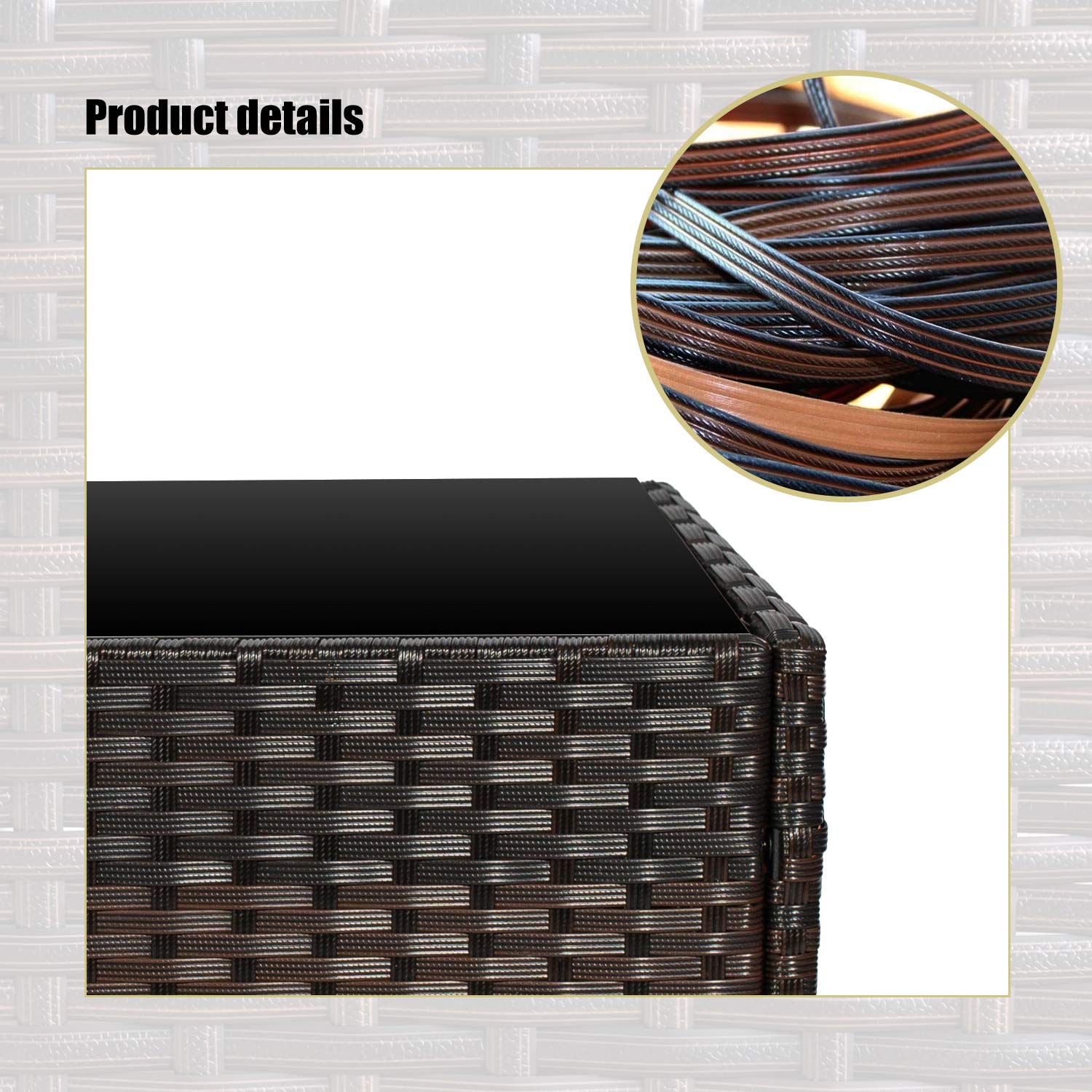 3-Piece Outdoor Patio Furniture Set - PE Wicker Rattan Chairs & Table with Cushions (Brown & Beige) - Perfect for Garden, Backyard, Poolside & Balcony Relaxation