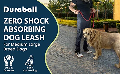 **Heavy Duty Reflective Dog Leash for Large Dogs Up to 150lbs - 6ft Shock Absorbing Bungee Leash with Traffic Handle for Extra Control (Reflective Red) - Perfect for Night Walks, Training & Outdoor Adventures**