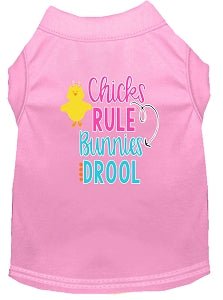 Chicks Rule Screen Print Dog Shirt - Cute Graphic Pet Tee in Multiple Colors - Perfect for Dog Lovers & Pet Birthday Parties
