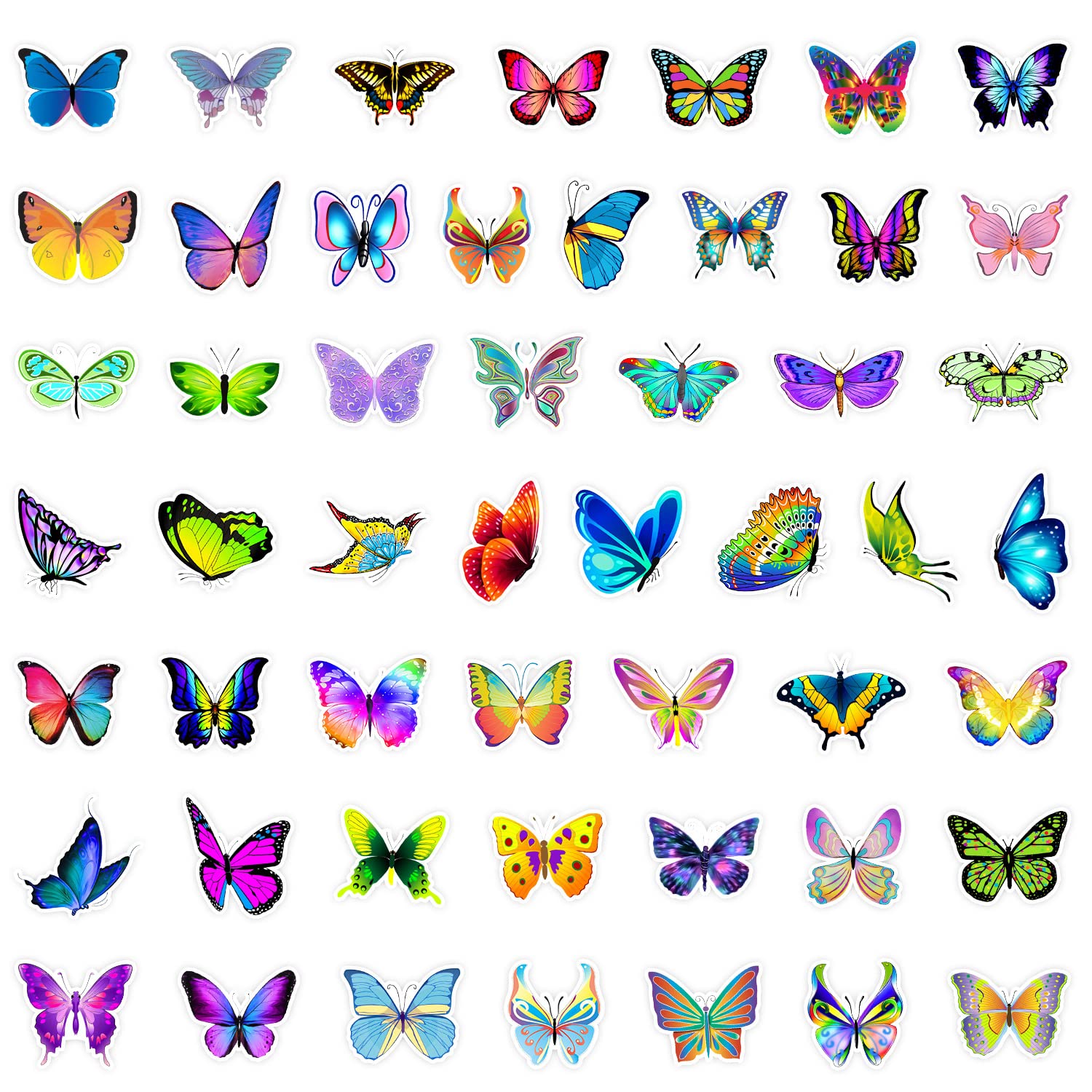 **50PCS Butterfly Stickers - Waterproof Vinyl Decals for Water Bottles, Laptops, Skateboards, Phones & Luggage - Cute DIY Stickers for Kids, Teens & Adults - Perfect for Scrapbooking, School & Travel**