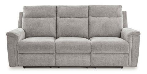 Barnsana Ash Power Reclining Sofa with USB Charging Ports - Modern 3-Seater Leather Recliner Couch for Living Room, Home Theater & Family Room Relaxation