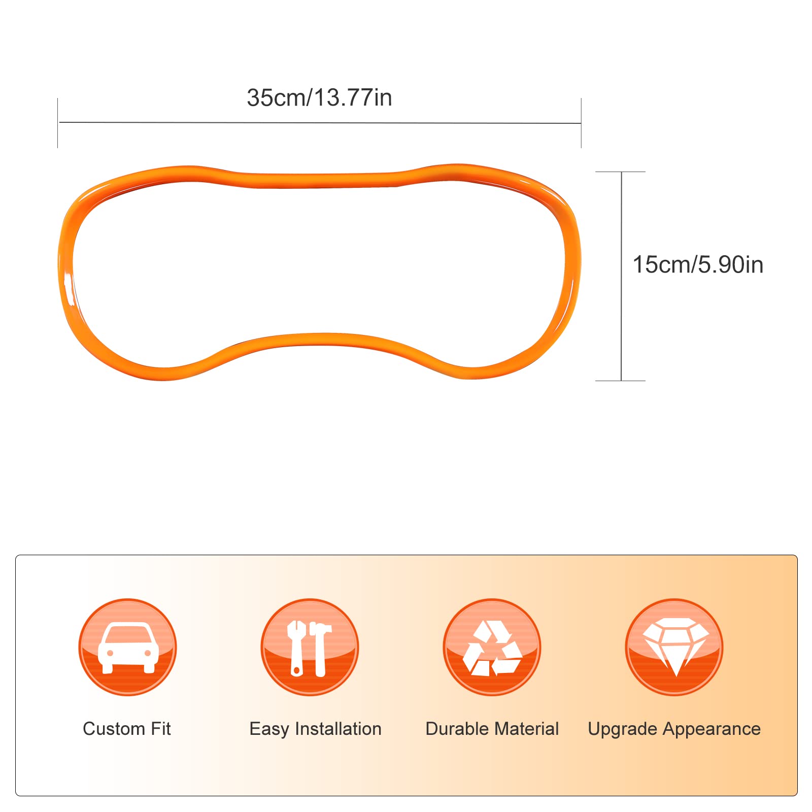 2015-2024 Dodge Charger Dashboard Trim Panel - ABS Orange Interior Accessory for Charger Center Console | Custom Fit Dash Board Instrument Fascia Upgrade | Perfect for Car Enthusiasts & DIY Interior Modifications