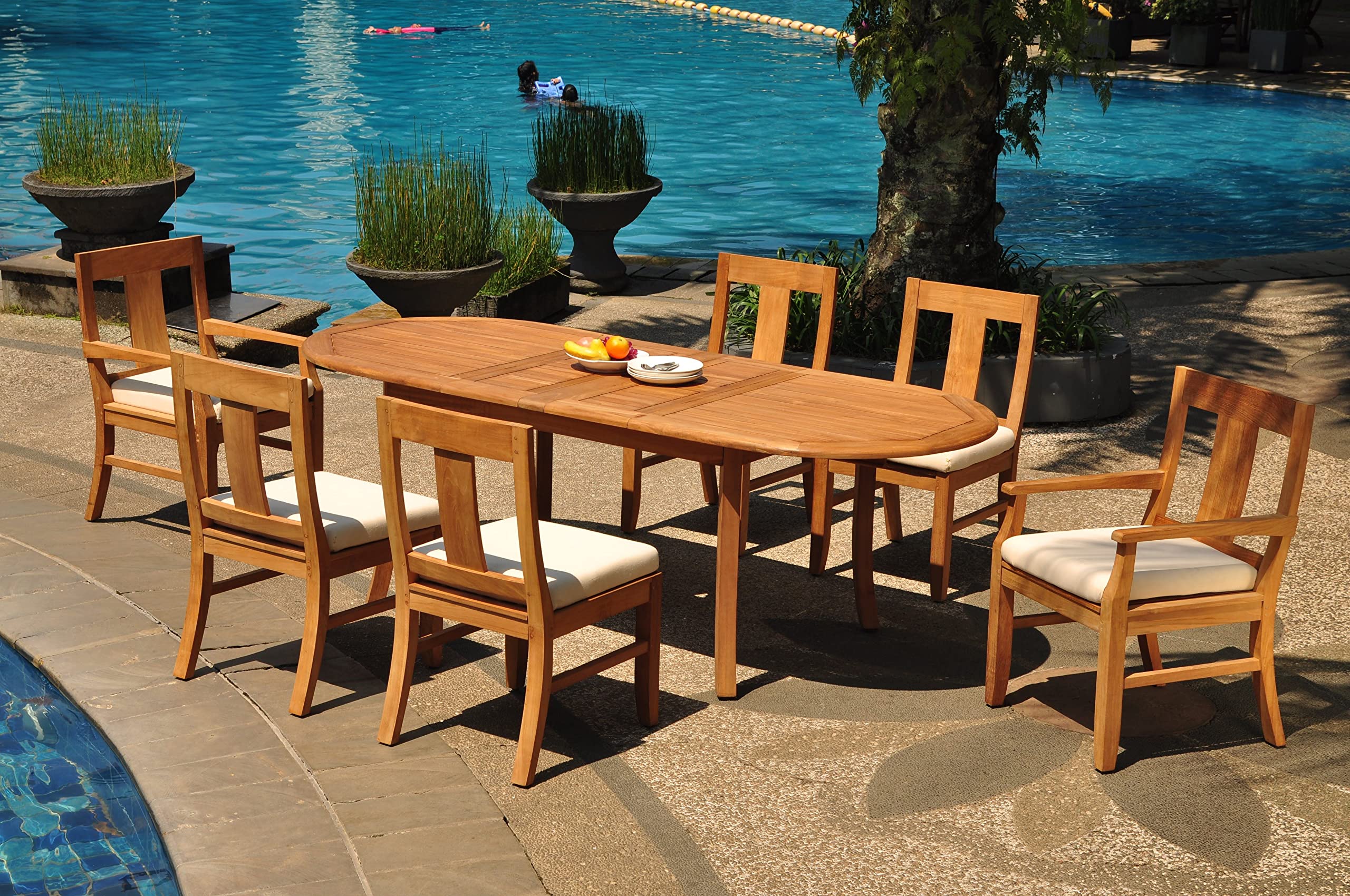 Premium 7-Piece Outdoor Patio Teak Dining Set - 94