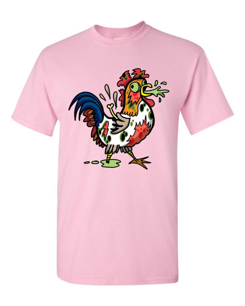 Zombie Rooster Undead Animals Graphic T-Shirt for Men - Cool Horror Novelty Tee for Halloween, Cosplay & Casual Wear