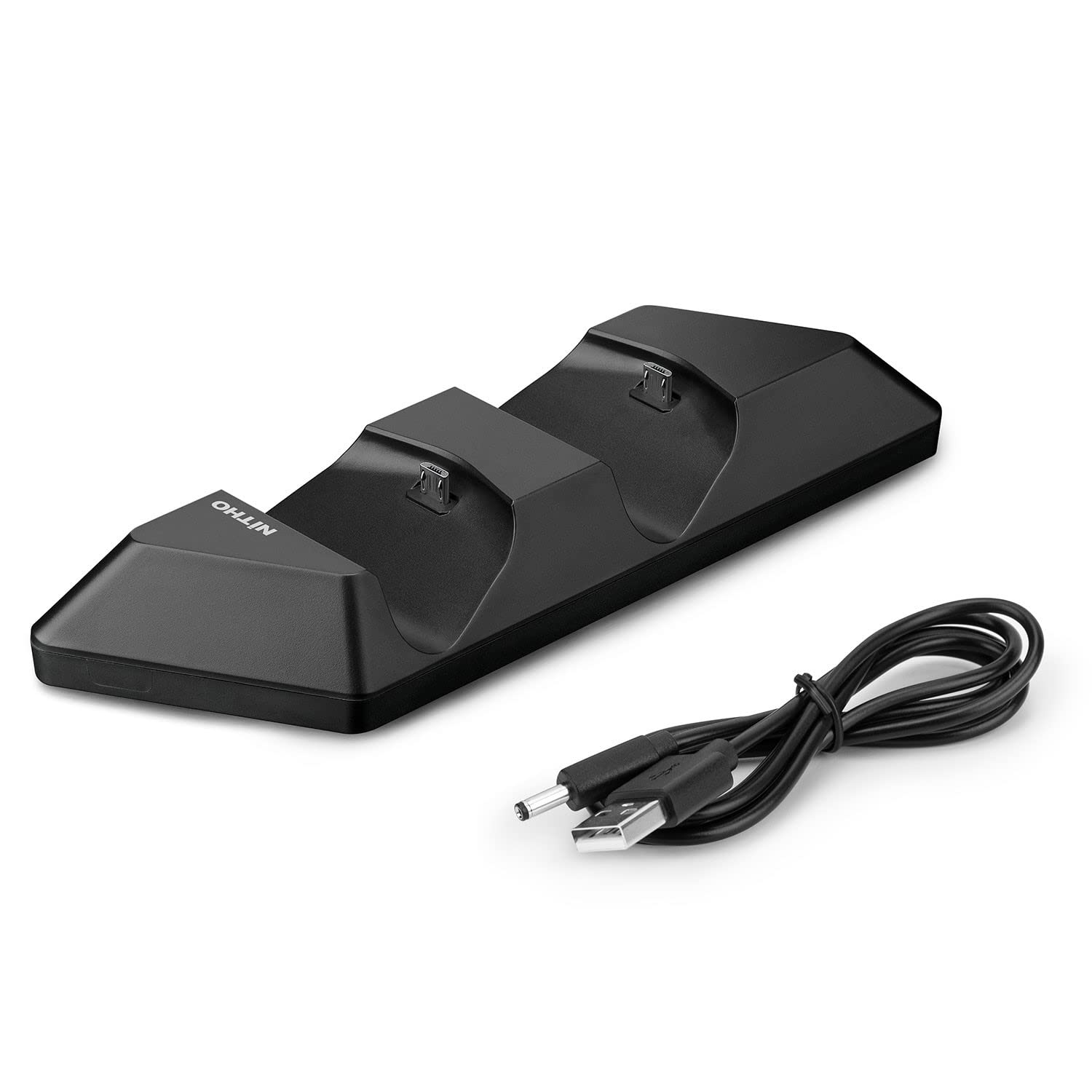 NiTHO PS4 Controller Charger Station - Dual USB Charging Dock for PlayStation 4/PS4 Slim/PS4 Pro Controllers | Fast Charging | Black | Perfect for Gaming Setup & Multiplayer Sessions