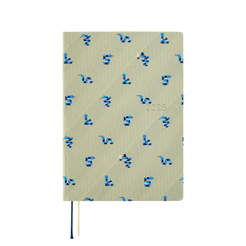 Hobonichi Techo 2025 Planner - Bow & Tie Snake Design A5 Size Daily Journal (January Start, Monday Start) English Edition - Perfect for Work, School & Personal Organization