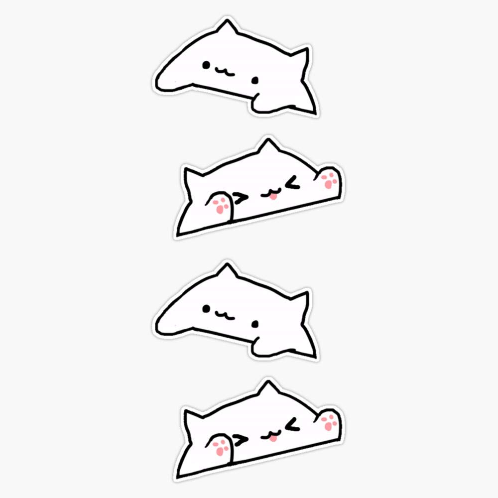 Cute Bongo Kitty Cat Vinyl Sticker - Waterproof 5