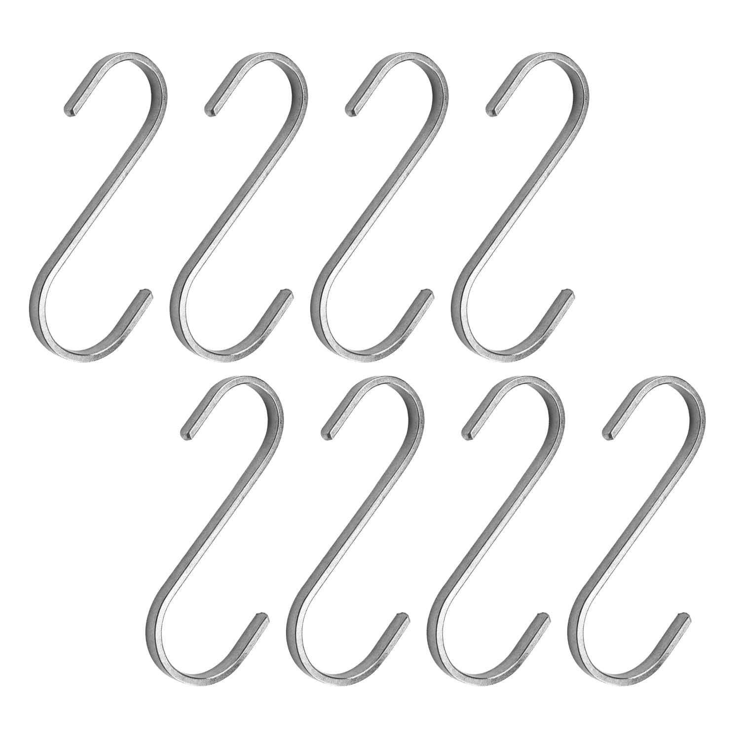MroMax 304 Stainless Steel S Hooks - 8Pcs, 80mm/3.15