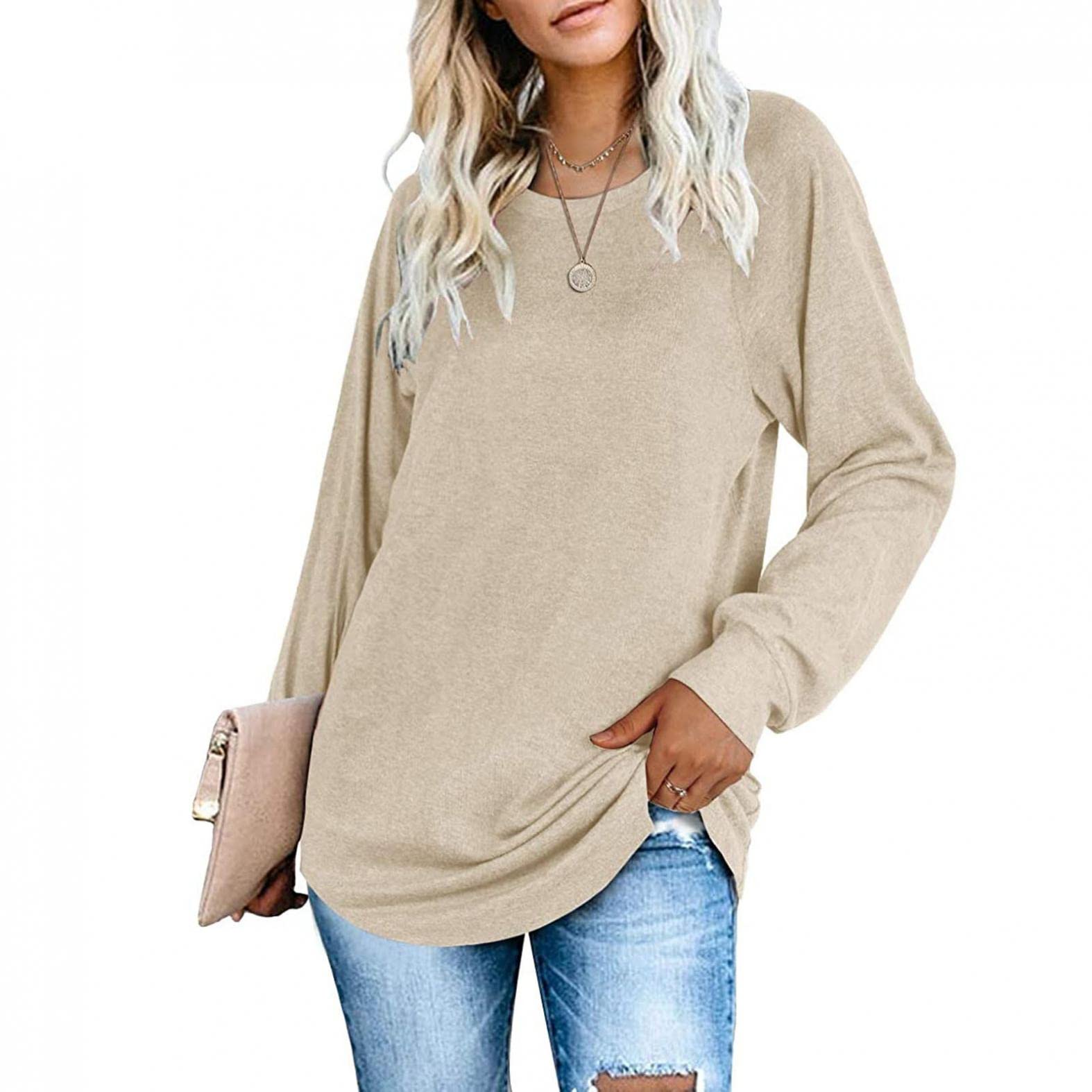 Xudanell Women's Long Sleeve T-Shirts - Crewneck Casual Summer Tops, Fashion Blouses & Dresses - Perfect for Work, Travel and Everyday Wear
