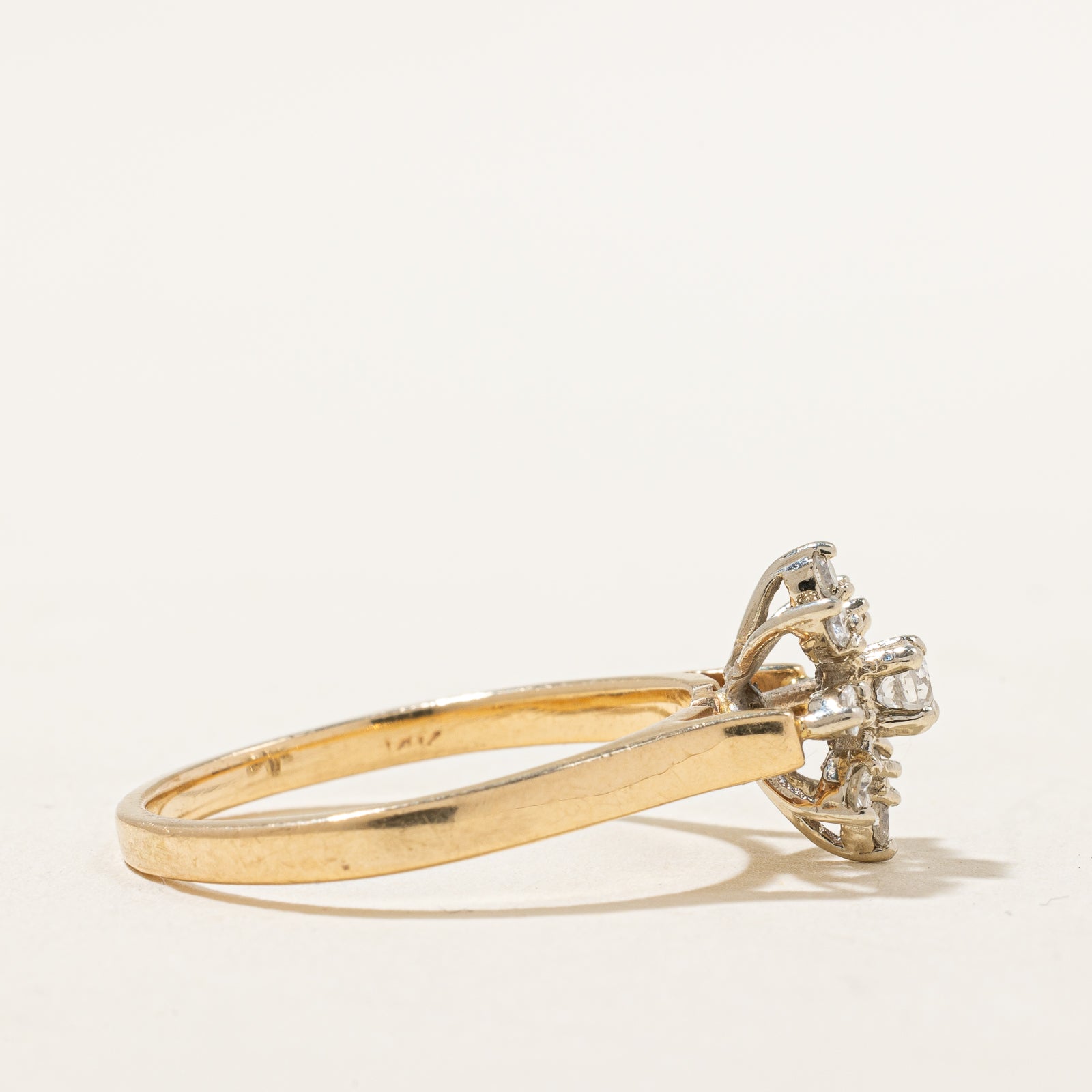 Open Diamond Cluster Ring | 0.27ctw | Size 8.25 | Elegant Wedding Band, Anniversary Gift, Promise Ring for Women | Perfect for Engagements, Valentine's Day & Special Occasions
