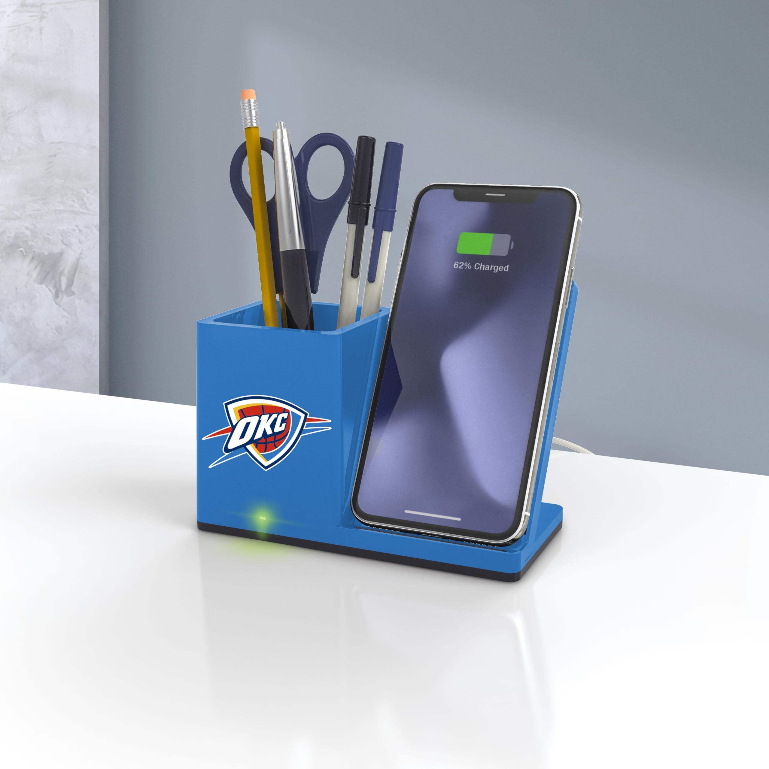 SOAR Wireless Charger & Desktop Organizer - 3-in-1 Fast Charging Station with Phone Stand, Qi-Certified for iPhone 15/14/13/12, Samsung Galaxy, AirPods - Perfect for Office, Home & Nightstand Use