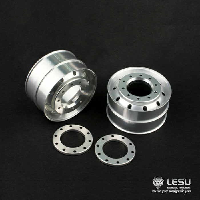 LESU 41.5MM Metal Wheel Hub Flange for Tamiya 1/16 RC Tractor Truck - Wide Front & Rear Axle Parts - Compatible with Narrow & Wide Tires - Perfect for RC Construction Vehicles, Trailers & Dumpers