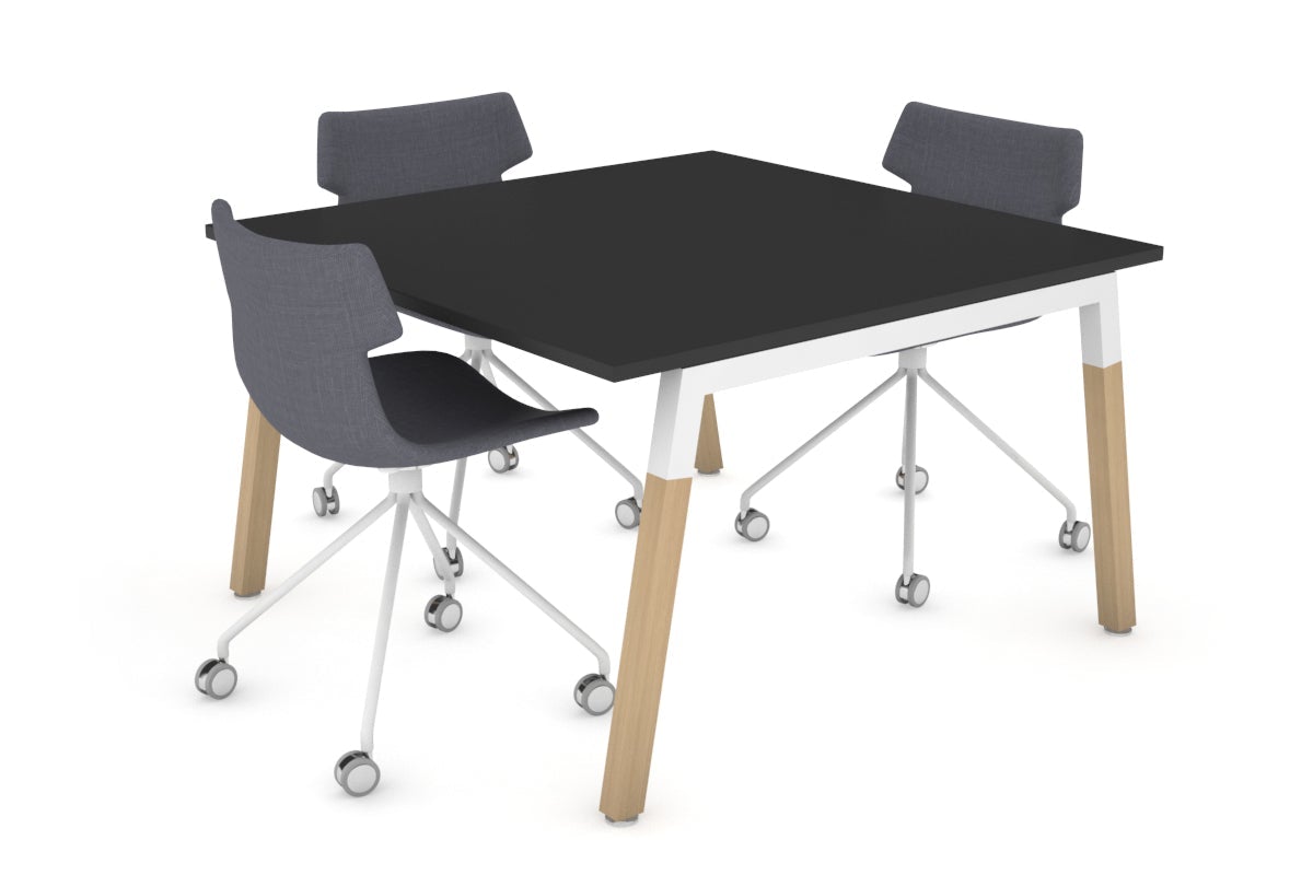 Modern Boardroom Table with Quadro A Legs & Wood Cross Beam - 1200L x 1200W - Perfect for Executive Offices, Conference Rooms & Corporate Meetings