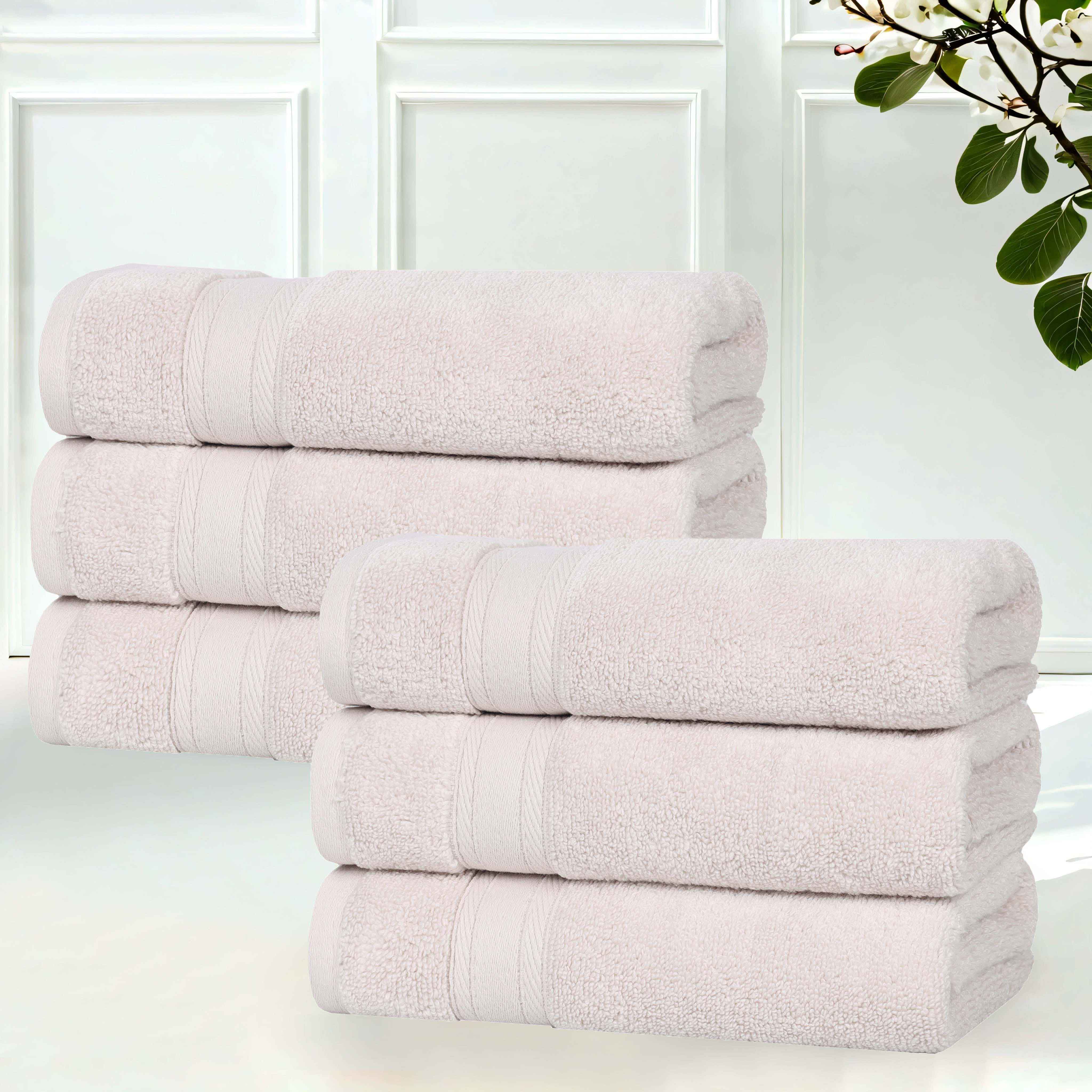 Premium Belmont Zero Twist Cotton Medium Weight Hand Towels - Soft & Absorbent Set of 6 for Bathroom, Kitchen & Guest Use - Ideal for Home, Spa & Hotel