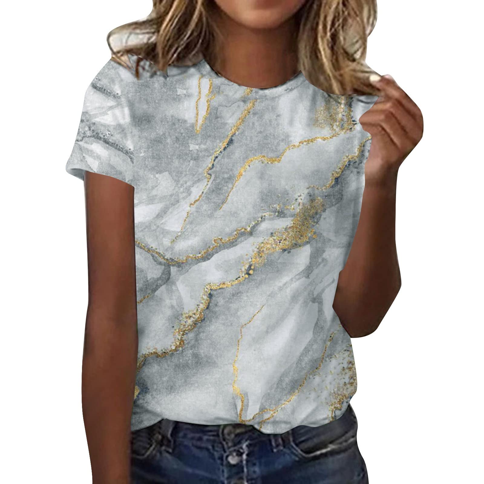 Stylish Women's Summer Short Sleeve V-Neck Blouse - Loose Casual T-Shirt Top for Women | Trendy & Comfortable Summer Wear for Outings, Beach & Daily Fashion