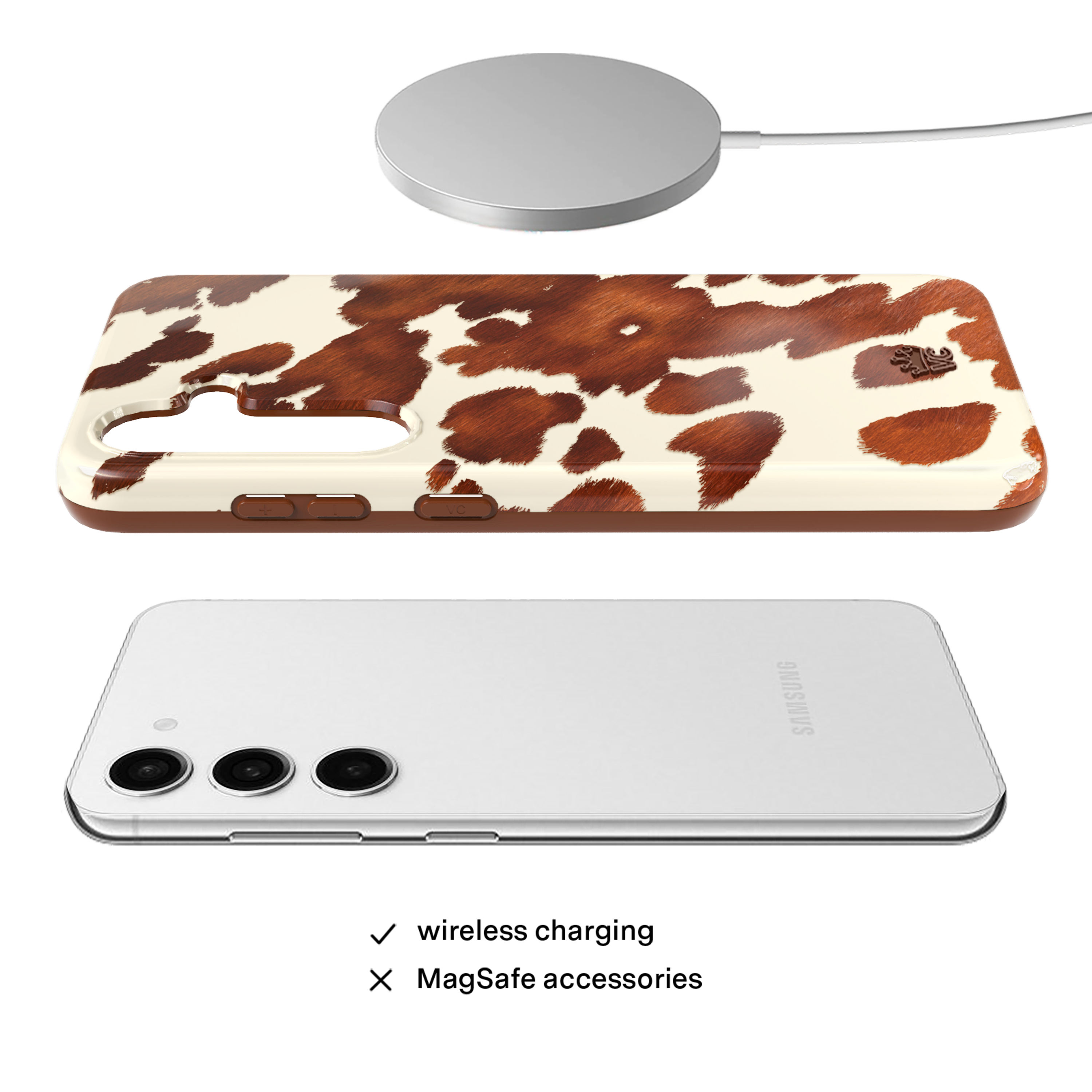 Premium Samsung Phone Case with Cocoa Cow Print - Durable Protection for Everyday Use | Perfect for Work, School & Travel