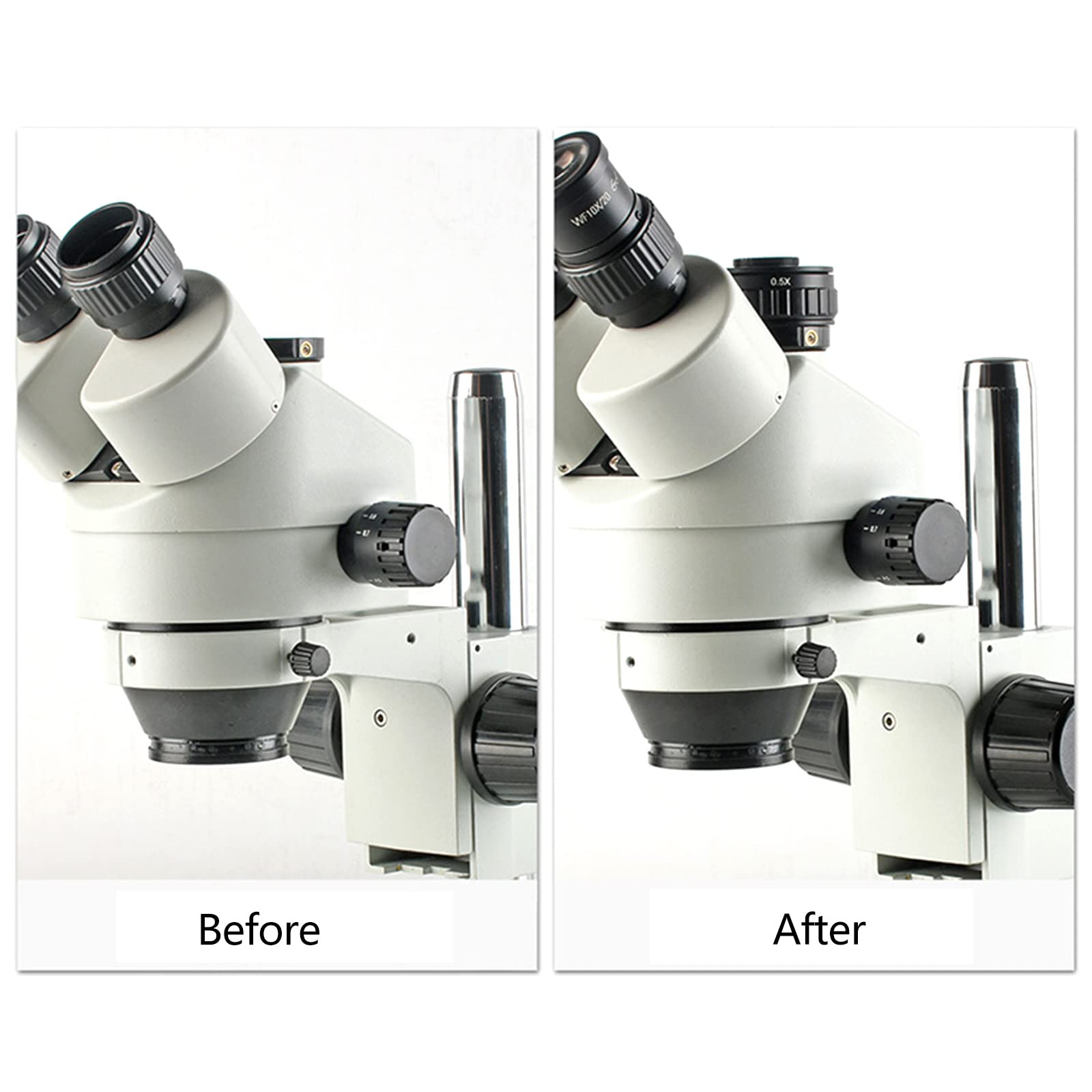 Microscope Adapter for Trinocular Camera - 0.35X/0.5X CTV Lens C-Interface | Microscope Camera Mount & Eyepiece Adapter | Perfect for Lab Research, Medical Imaging & Educational Microscopy