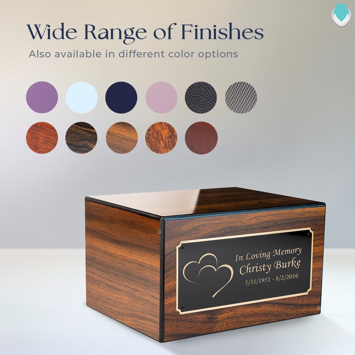 Premium Walnut Cremation Urn Box for Ashes - Handcrafted Wooden Urn with Custom Engraving for Men & Women - Holds Up to 213lbs - Perfect for Memorial Services, Home Display & Funeral Arrangements