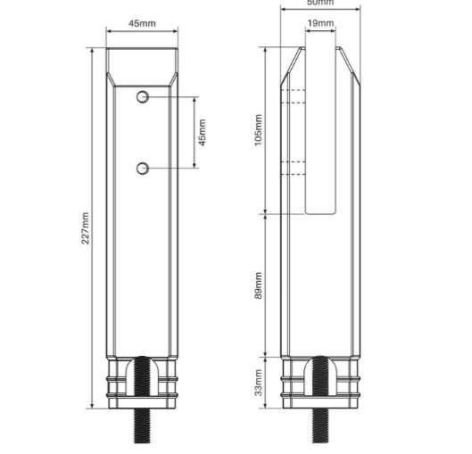 White Core Drill Spigot for Pool Fence & Balustrade - Includes Dress Ring | Durable Stainless Steel Fitting for Outdoor Railings & Safety Barriers