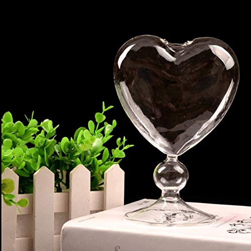 Heart-Shaped Glass Flower Pot Planter - Elegant Glass Vase for Home & Wedding Decor, Desktop Decoration, Party Centerpiece | Perfect for Indoor Plants, Floral Arrangements, and Gift Giving