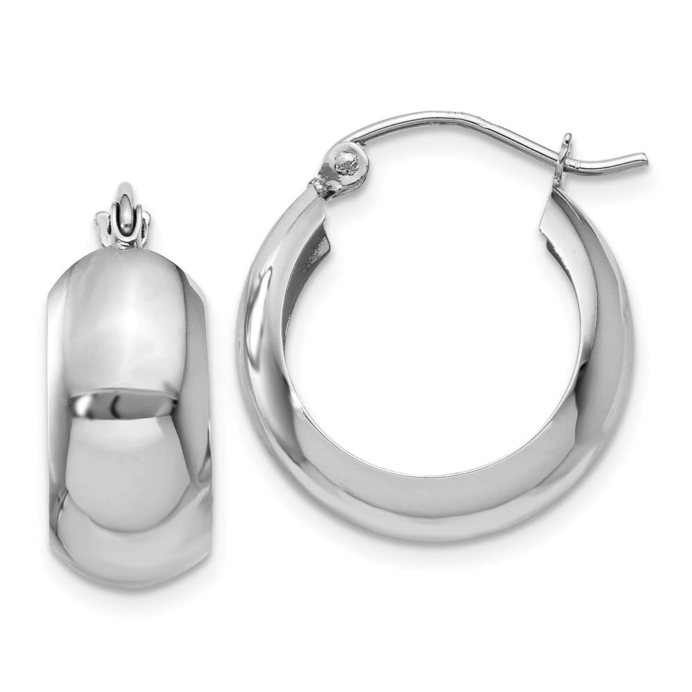 14K White Gold Fancy Hoop Earrings for Women - Elegant Dangle Hoops for Party, Wedding & Everyday Wear