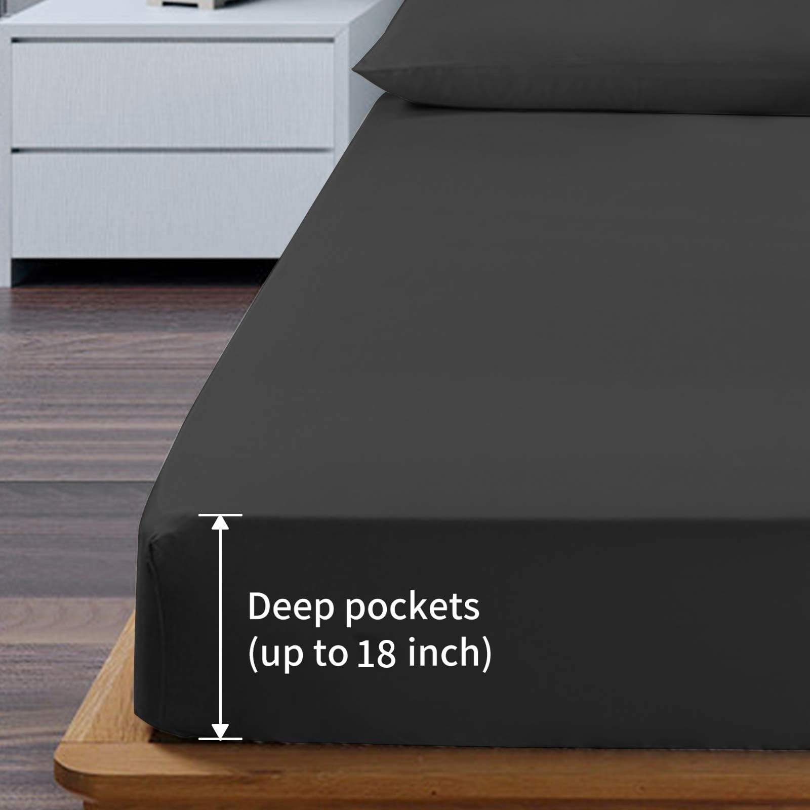 EaseHome Queen Size Bed Sheet Set - Ultra Soft Luxury Brushed Microfiber Bedding with 18