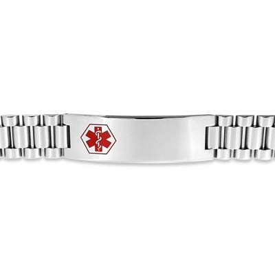 Custom Engraved Medical ID Bracelet for Men - Stainless Steel Adjustable 8.5