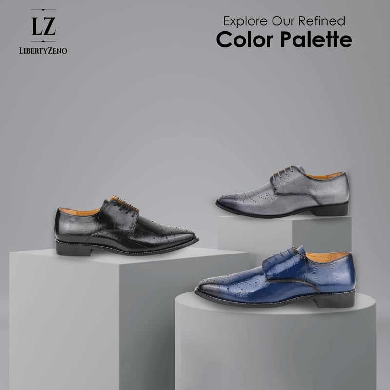 LIBERTYZENO Men's Genuine Leather Loafers & Slip-On Shoes - Comfortable Casual Dress Shoes for Men | Perfect Easter Gift (LS-Thomas Model) | Ideal for Office, Wedding & Daily Wear