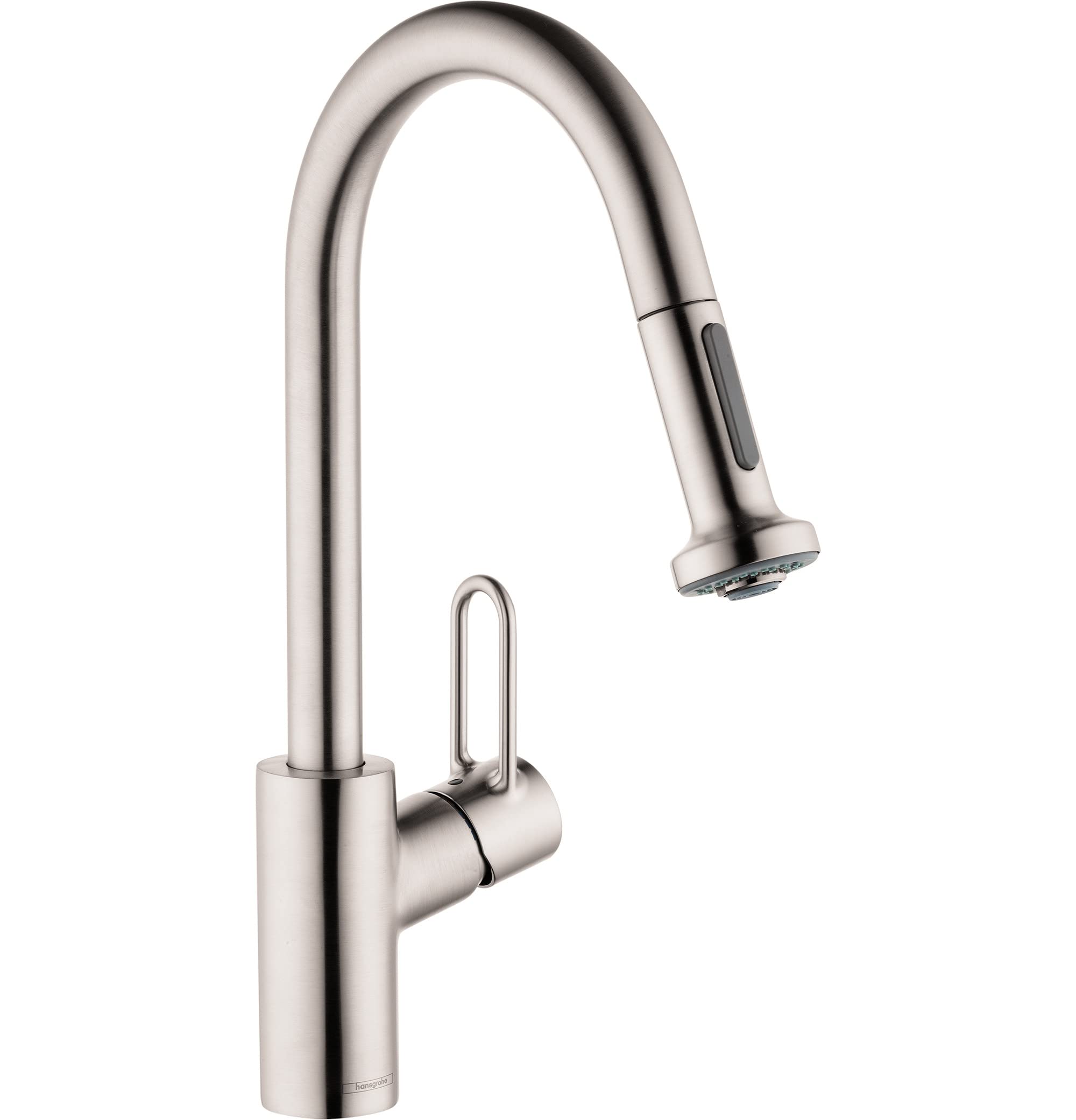Hansgrohe 4702805 Talis Loop Kitchen Faucet - Stainless Steel Optic Finish, High Arc Pull-Down Sprayer for Modern Kitchens | Perfect for Washing Dishes, Filling Pots & Daily Cooking Tasks