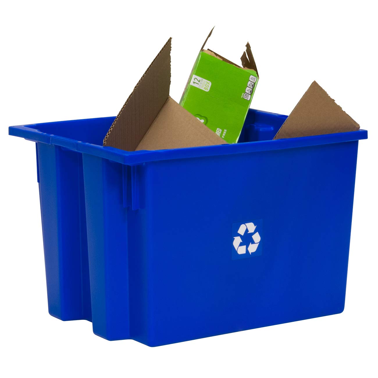 6-Pack Heavy Duty Stackable Recycling Bins - 13 Gallon Large Capacity Trash Containers (19.5