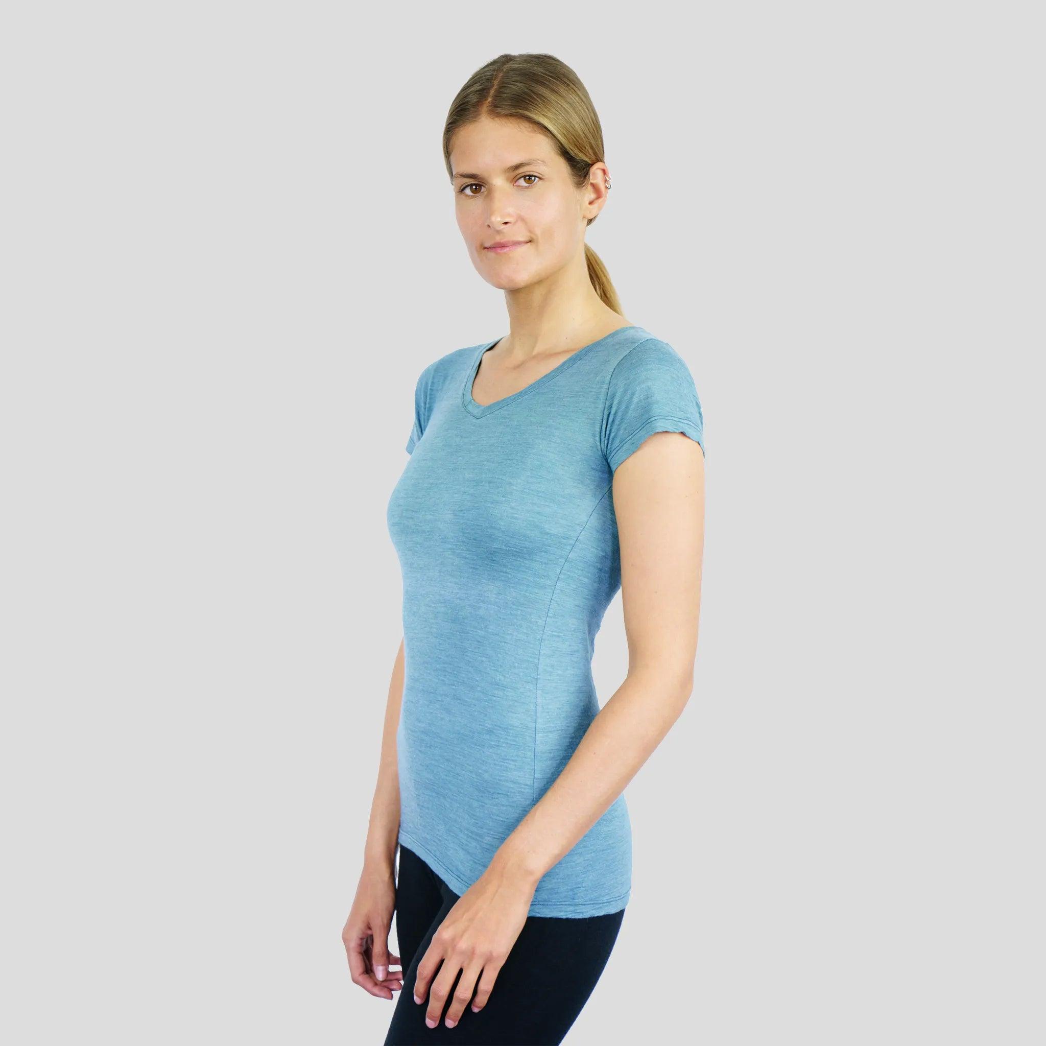 Ultralight 160 Women's Alpaca Wool V-Neck T-Shirt - Soft & Breathable for Travel, Hiking & Everyday Wear
