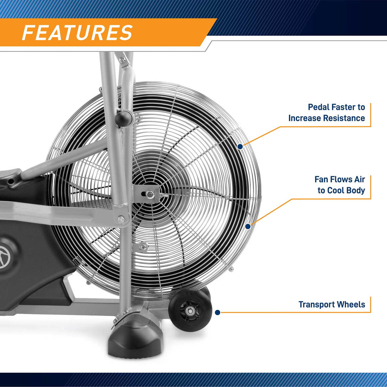 Premium Marcy AIR 1 Exercise Fan Bike - Indoor Cycling Bike for Home Gym & Cardio Workouts - Perfect for Weight Loss, Fitness Training & Home Exercise