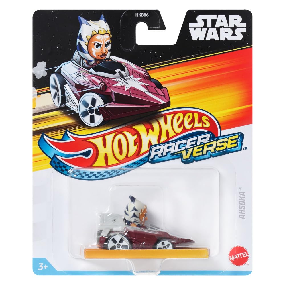 Hot Wheels RacerVerse Ahsoka Toy Vehicle - Star Wars Collectible Die-Cast Car for Kids & Adults - Perfect for Playtime, Display & Gift Giving