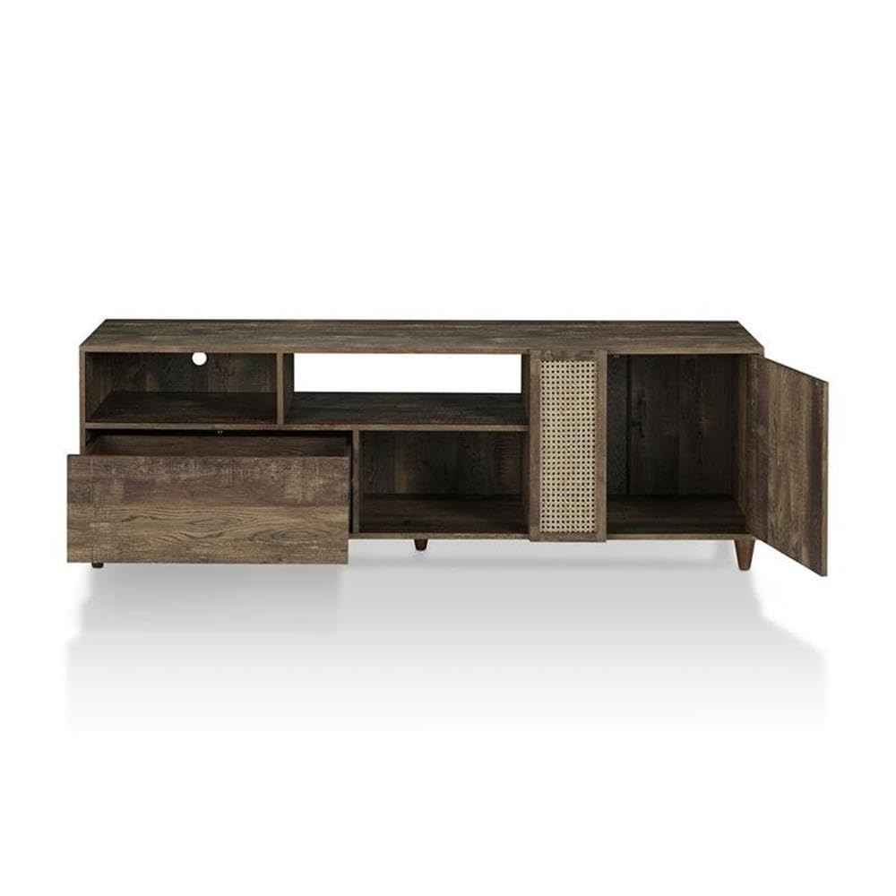 Menster 2-Piece Solid Oak Wood Coffee Table with Storage & 70-Inch Entertainment Center TV Stand Set - Perfect for Living Room, Home Theater & Modern Home Decor