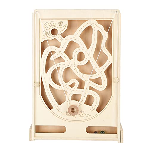 Pirate-Themed Wooden Maze Balance Board Game - Safe, Non-Toxic, Skill-Enhancing Toy for Kids & Family Fun at Home, Parties, and Classrooms
