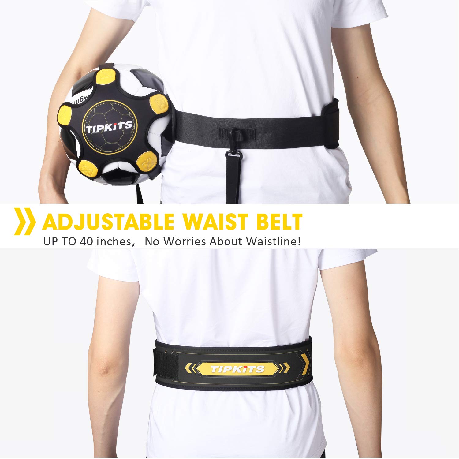 Best Soccer Training Equipment for Kids & Adults - Upgraded Solo Soccer Trainer Belt with Leather Fixation - Perfect for Solo Practice, Drills & Skill Development