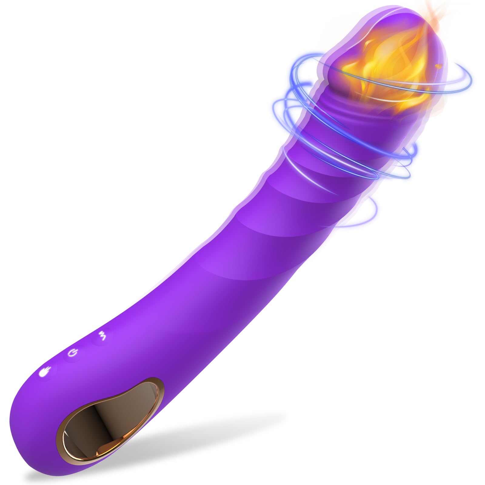 Heated G-Spot Vibrator for Women - Realistic Dildo with 10 Vibration Modes, Nipple & Anal Stimulator - Couples Sex Toy, Bullet & Wand Massager (Purple) - Perfect for Solo Play & Intimate Couples Moments