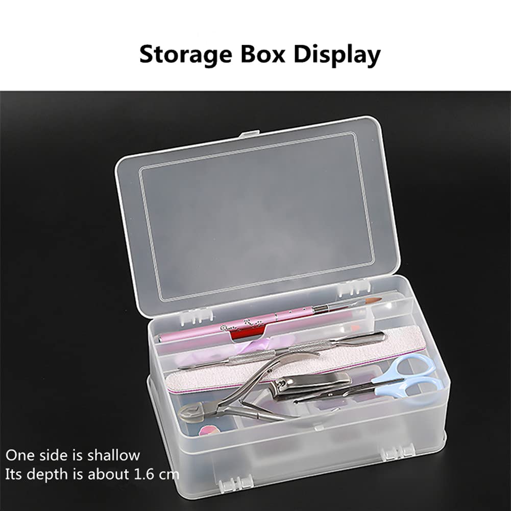 Double Layer Nail Art Organizer - Large Capacity Transparent Storage for Manicure Tools & Brushes - Perfect for Salon & Home Use