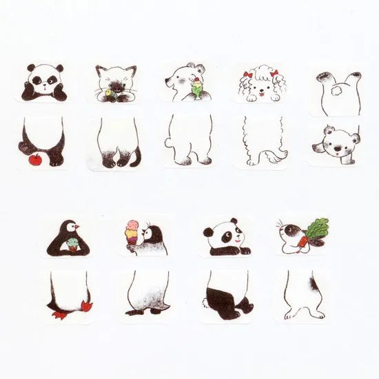 Black and White Sandwich Sticker Roll - Self-Adhesive Vinyl Decals for Scrapbooking, DIY Crafts, and Home Decor