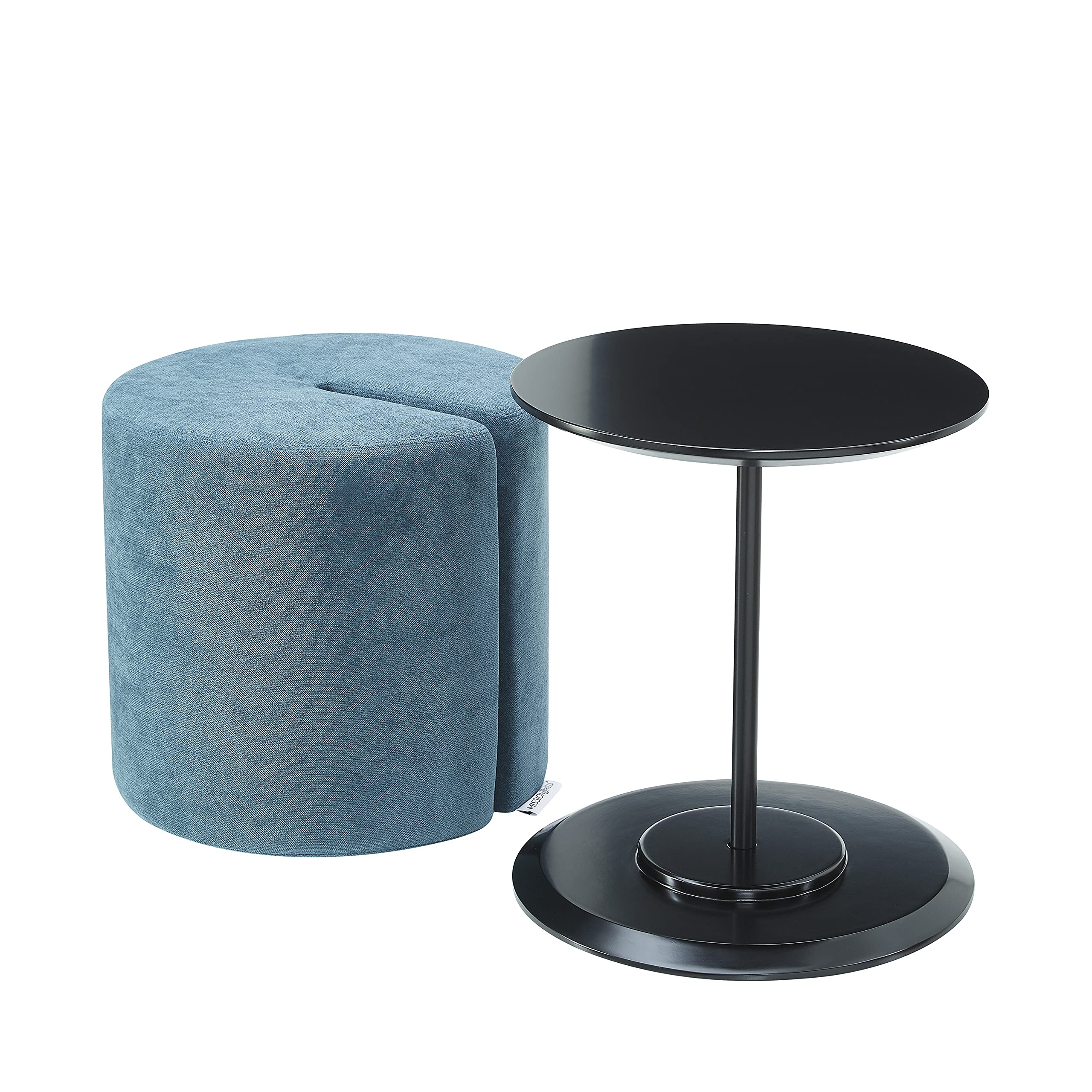 Modern Peacock Blue Accent Table & 18