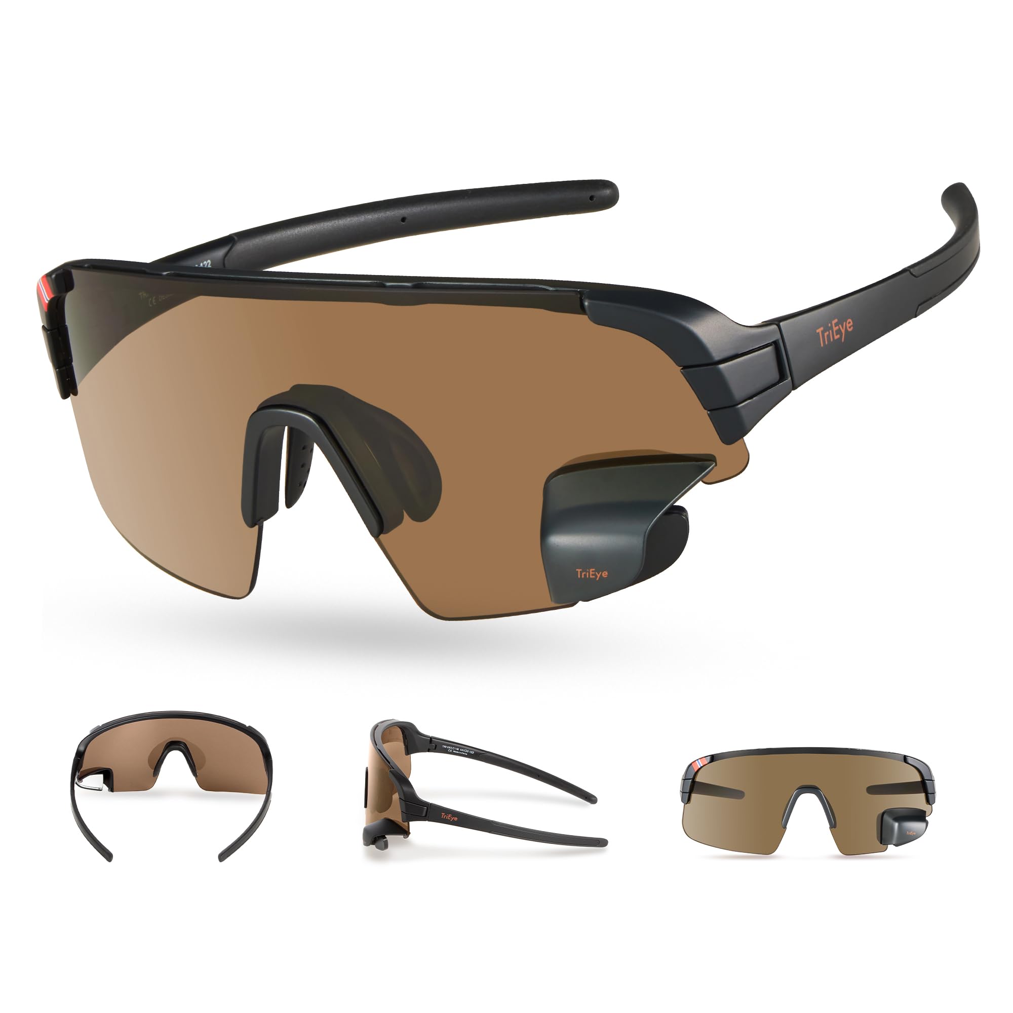 Cycling Glasses with Rear-View Mirror - UV400 Protection Sports Sunglasses for Men & Women - Lightweight Bike Goggles for Road & Mountain Cycling - Perfect for Commuting, Training & Outdoor Adventures